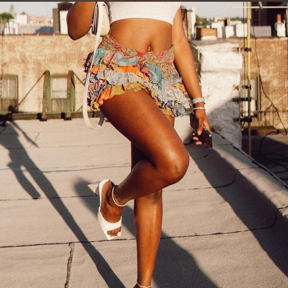 Zara Mini Ruffled Patchwork Skirt - image 3